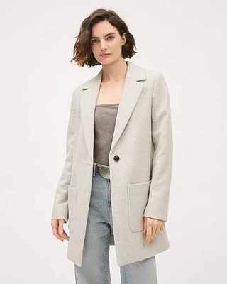 Manteau à Un Bouton en Laine