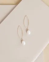 Golden Earrings with Freshwater Pearls