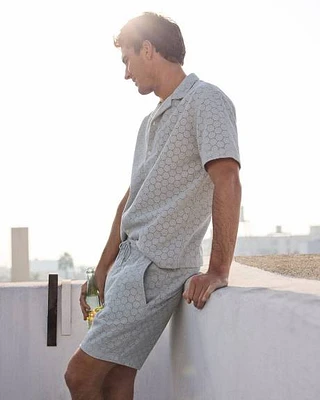 Short à Détails Brodés Taille Élastique