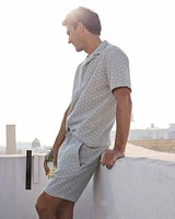 Short à Détails Brodés Taille Élastique