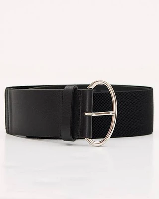 Large Elastic Leather Waist Belt