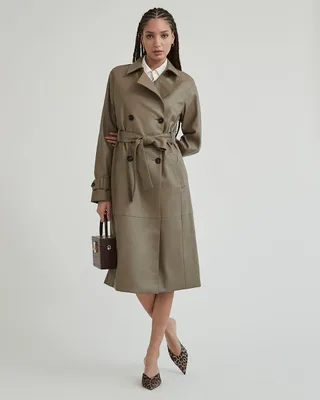 RW&Co Faux Leather Trench Coat women