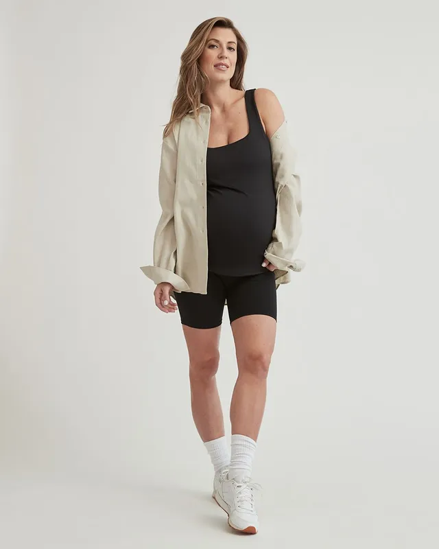 RW&CO Cotton Spandex Biker Short - Thyme Maternity