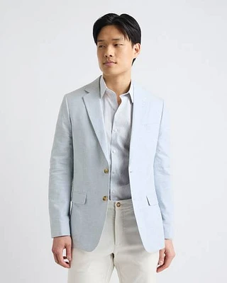 Veston en Mélange de Lin Bleu Pâle