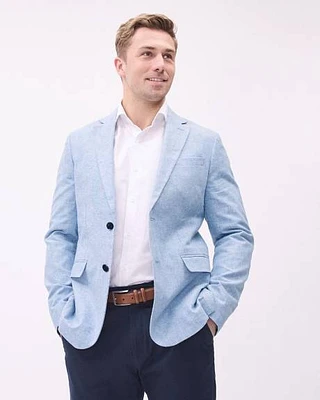 Solid Slim-Fit Linen-Blend Blazer