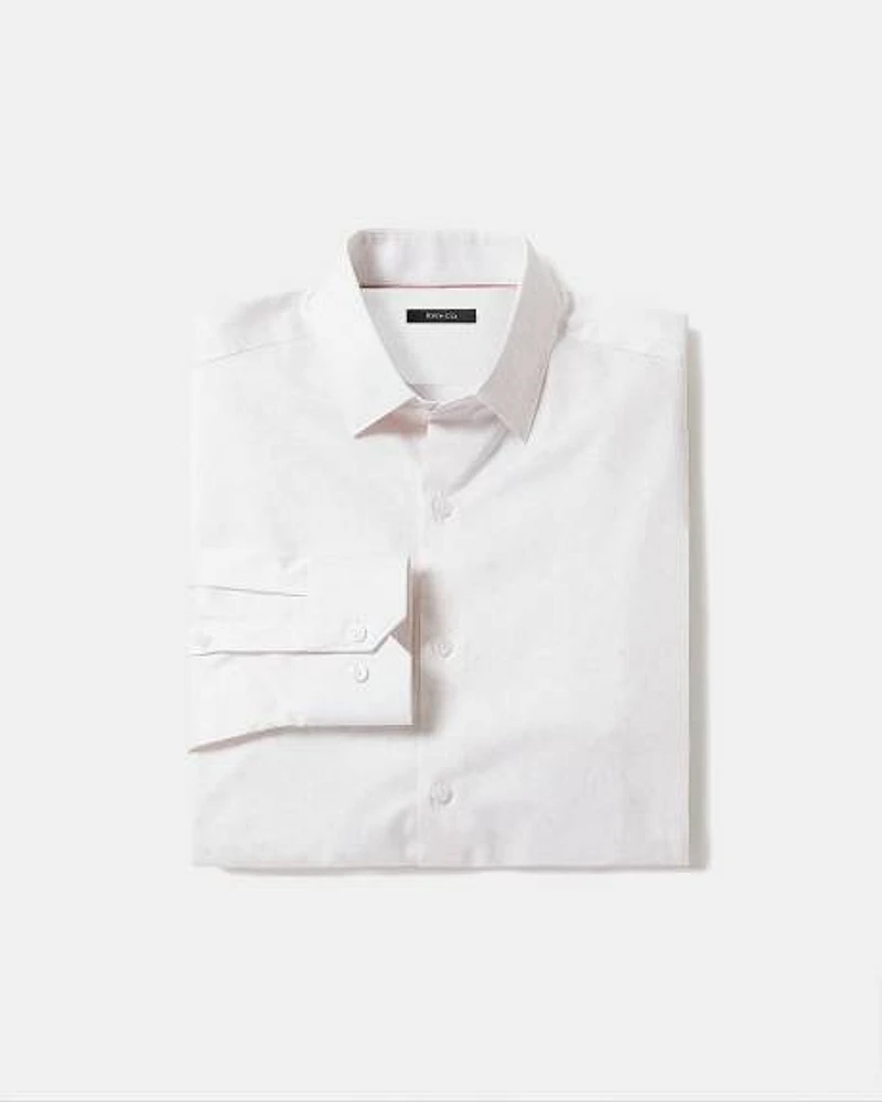 Slim-Fit Dress Shirt with Faded Pattern