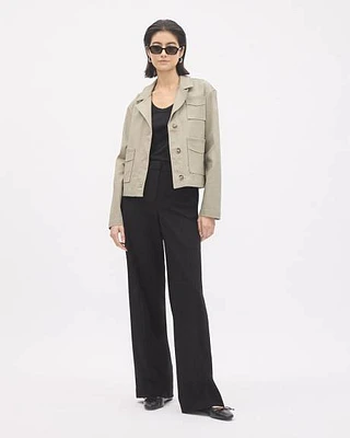 Mid-Rise Wide-Leg Heavy Twill Pant