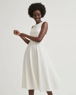 Halter-Neck Fit and Flare Midi Dress