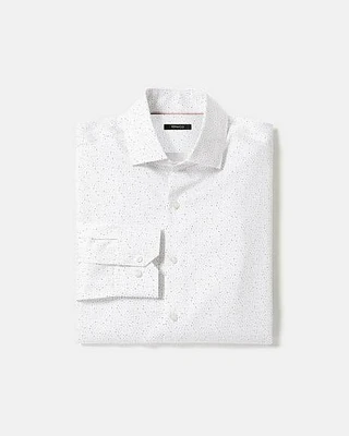 White Slim-Fit Dress Shirt with Petals