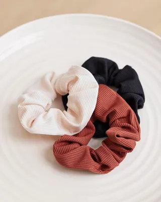 Ribbed Scrunchies, Set of 3