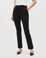 Black Mid-Rise Straight-Leg Pant