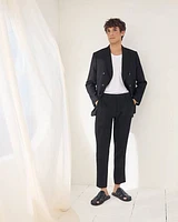 Pleated Tapered-Leg Linen Suit Pant