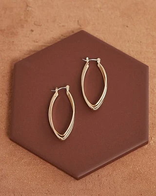 Golden Twisted Hoops