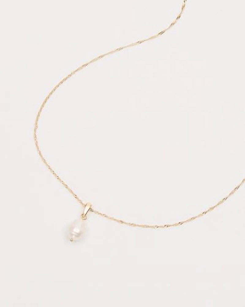 Long Necklace with Freshwater Pearl Pendant