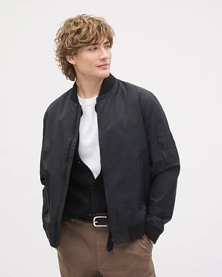 Solid Twill Bomber Jacket