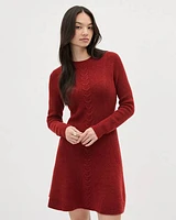 Long-Sleeve Crew-Neck Mini Dress