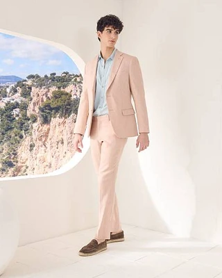 Slim-Fit Linen Suit Blazer