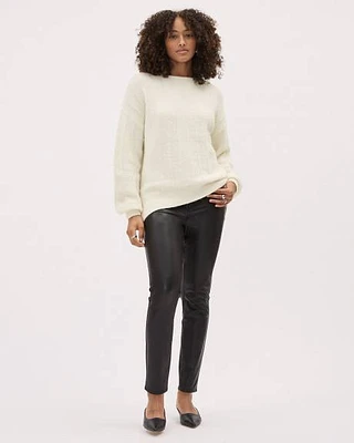 Pantalon Skinny à Taille Haute en Faux Cuir