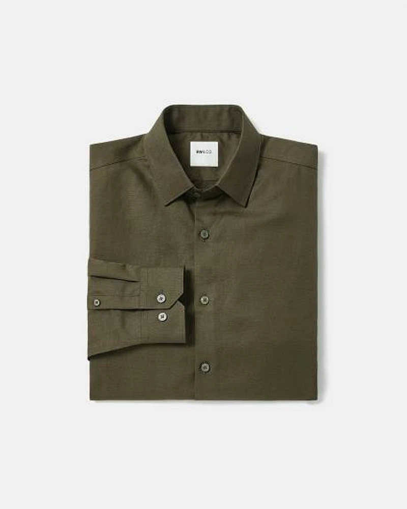 Tailored-Fit Linen Dress Shirt