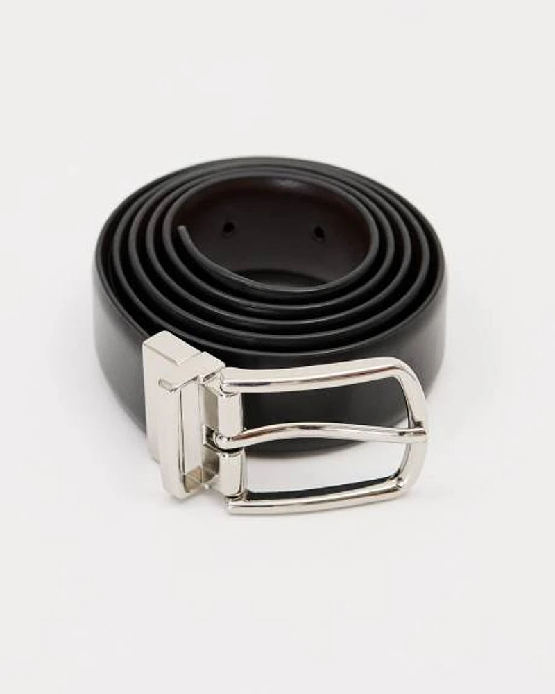 Black and Brown Reversible Leather Belt