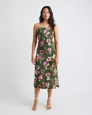 Satin Midi Tube Dress