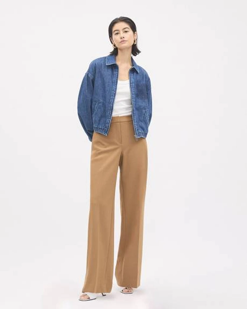 Mid-Rise Wide-Leg Heavy Twill Pant