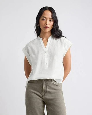 Extended-Sleeve V-Neck Blouse