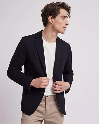 Slim-Fit Textured Knit Blazer