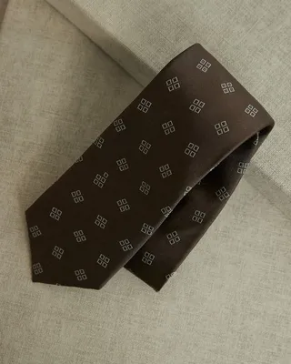 RW&Co Wide Brown Tie with Mint Blue Squares men
