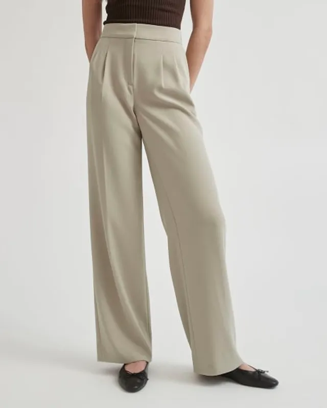 RW&CO. - High-Rise Wide-Leg Long Crepe Pant