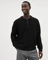 Long-Sleeve Polo Sweater