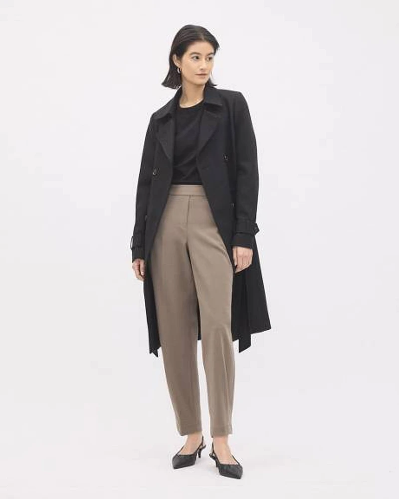 Pantalon Jogger Fluide à Taille Mi-Haute et Jambe Fuselée