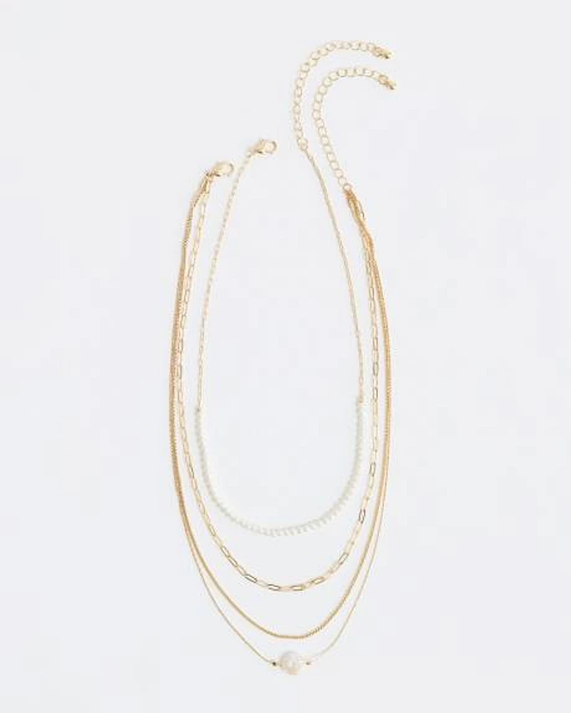Collier à Chaînes Multiples avec Perles