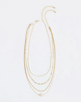 Collier à Chaînes Multiples avec Perles