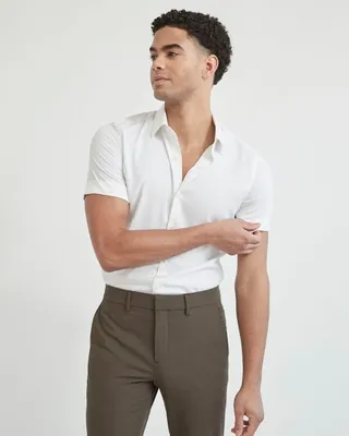 RW&CO. - Slim Fit Roll-Up Short Sleeve Dress Shirt