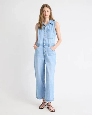Sleeveless Denim Jumpsuit