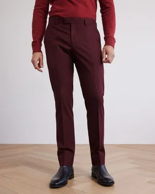 RW&CO. - Slim-Fit Brushed Suit Pant Vineyard Wine
