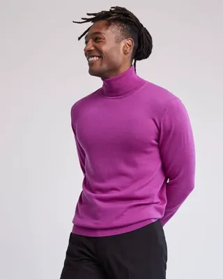 RW&CO. - Merino-Wool Turtleneck Sweater Fushia POP