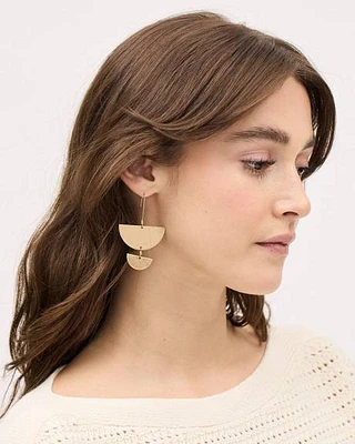 Boucles d'Oreilles avec Pendentifs en Métal Doré