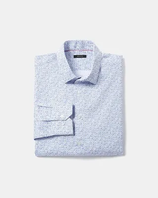 Slim Fit Dress Shirt with Terrazo Pattern