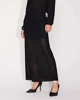 Sheer High-Rise A-Line Maxi Skirt