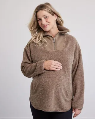 High-Neck with Half-Zip Sherpa Pullover