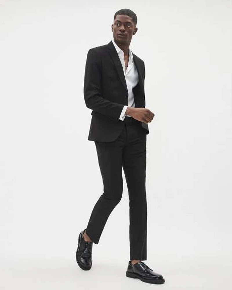 Essential Black Wool-Blend Suit Pant