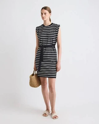 Robe à Manches Très Courtes avec Ceinture Amovible
