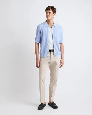 Pantalon de Ville en Sergé à Coupe Étroite