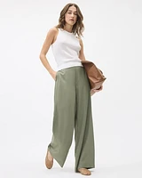 Wide-Leg High-Rise Twill Pant