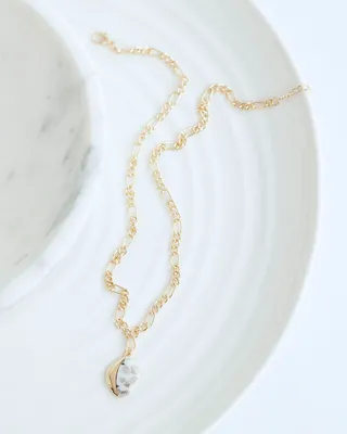 Short Necklace with Semi-Precious Stone