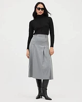 Ultra High-Rise Pleated Flannel Skirt