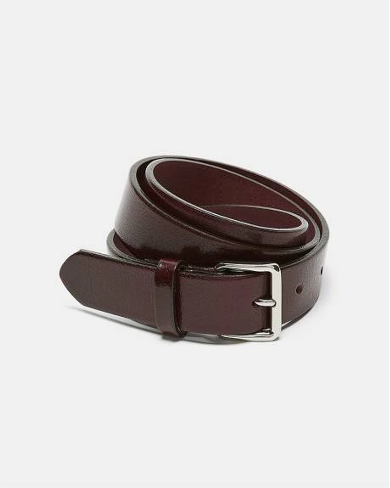 Leather Belt with Square Buckle