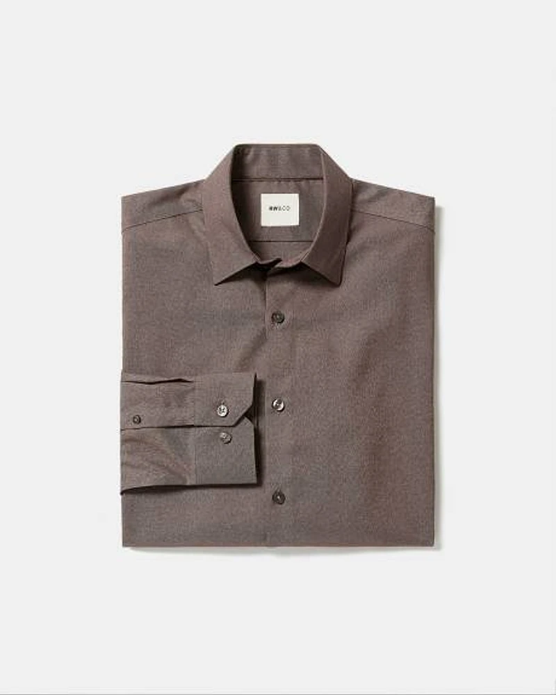 Slim-Fit Knit-Like Dress Shirt